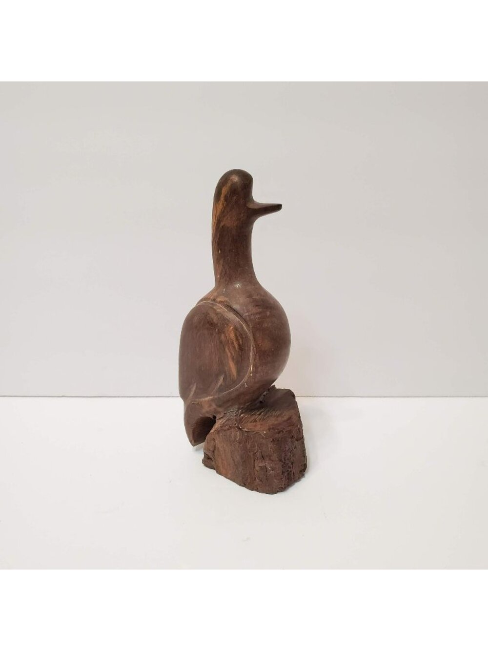 Vintage Ironwood Bird Statue, Hand Carved Wood Folk Art Figurine, Woodpecker